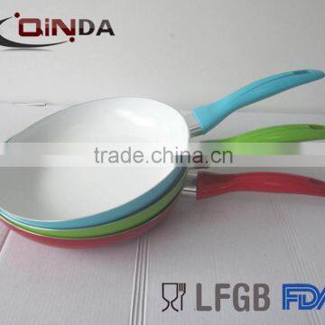 Heat resistant colorful painting frying pan with ceramic coating