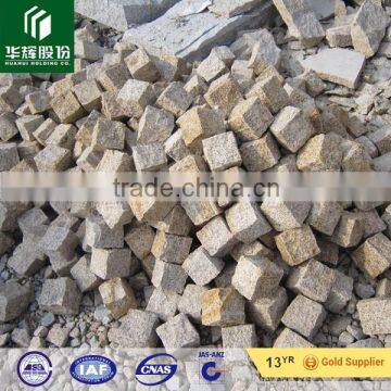 G682 yellow granite natural cobblestone, curbstone, paving stone