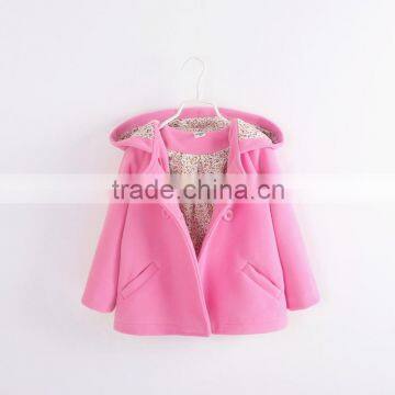 2015 Autumn Girls Overcoat Double-breasted Wind Coat Kids Woolen Overcoat