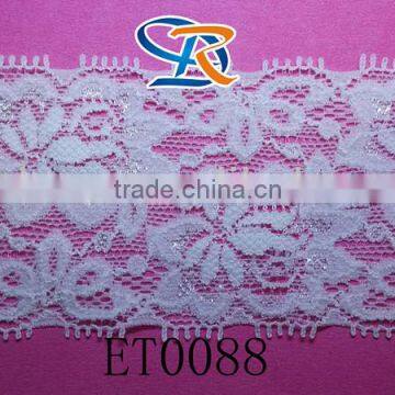 Top quality nice jacquard elastic fabric black lace for wedding dress