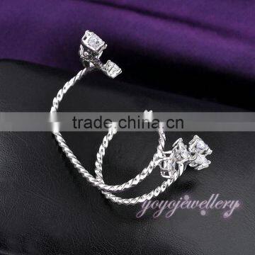 Novel Two Finger Zircon Copper Ring photo-5