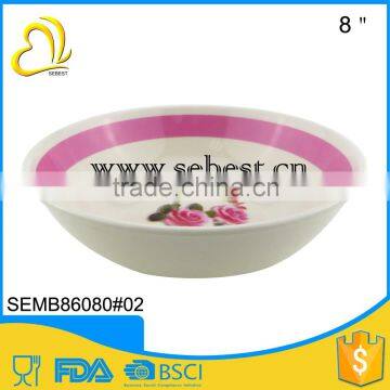 food bowl; 8" melamine round bowl