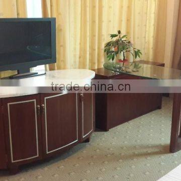 Modern wooden TV table and cabinet with marble topXYN620