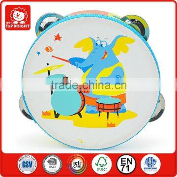 new products 2014 elephant play drums design animal band tambourine synthetic leather wood musical instruments made in china