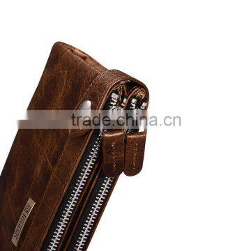 Icarer Classical Real Leather Handbag Zipper Wallet With Card Slot photo-3