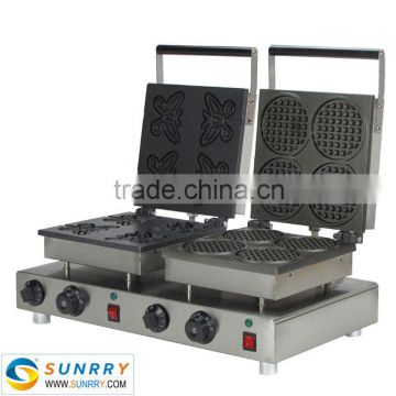 Electric carbon butterfly and circle waffle iron maker biscuit making machine