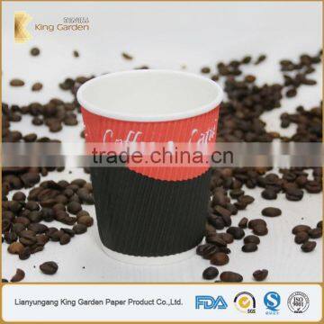 Groove Layer Black and Red Customer Logo Printing Cups photo-6