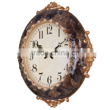 21Inch Handmade Quartz Analog Antique Mosaic Decorative Wall Clock