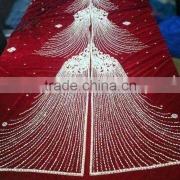 chinese red lndian Sari with stones (KFT-001)