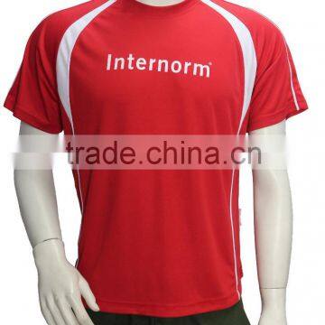 Athletic running shirt/poly spandex uniform/dri fit crew neck t shirt