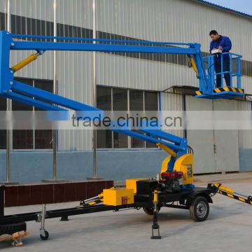 (8m)mobile electric trailer mounted boom lift raised structure working platforms