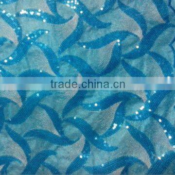 High quality sequined embroidery lace fabric for sale