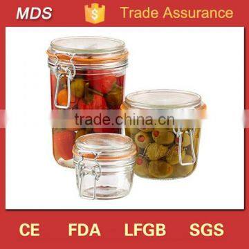 Round glass cube packaging jar locking lid