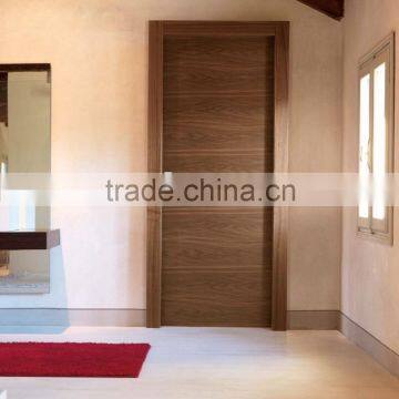 Walnut veneer laminated interior door with wooden frame