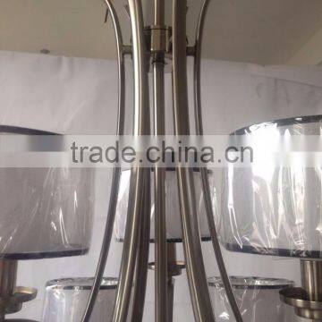 Modern Oval Chandelier Sand Nickel Finish With Two Tiers Grey Shades With Sealing Chandelier photo-4