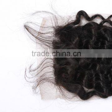 Hot Sell Jerry Curl Brazilian Human Virgin Hair 4*4 Full Front Lace Closures Bleached Knots For Black Woman