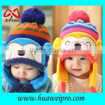 Factory made wholesales custom baby hats and caps cute design infant beanie kids knitted bonnet