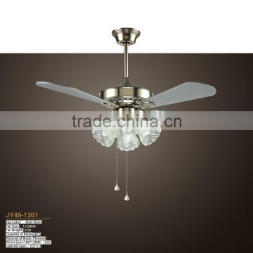 New 48" Five-white Blade Ceiling Fan - Brushed Nickel With light Kit ST48-1301