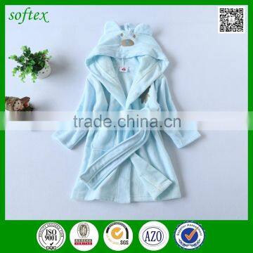 wholesale 100%cotton cute baby kids hooded terry bathrobe