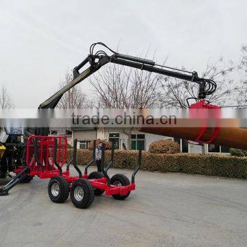 CE Approved Telescopic crane and trailer/ Timber trailer with crane