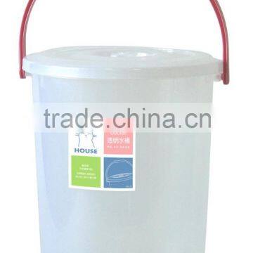 Bright clear plastic water bucket with lid (7L/13L/18L)