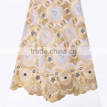 New arrival fashion african lace dresses / gold lace fabric / swiss double organza lace for party