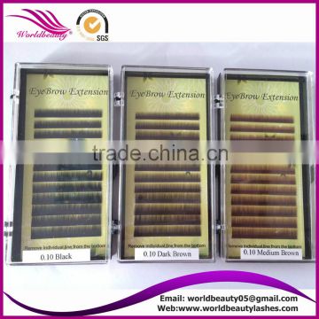 eyebrow extension, 0.10, 0.15, 0.20, 5-6-7mm,black, dark brown, medium brown, light brown, customized logo package