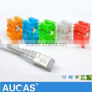 Taiwan Aucas RJ45 Connector UTP Cat5e Keystone Jack 180 Degree Hot Sales