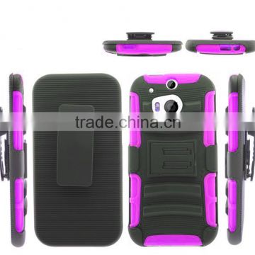 Armor design and kickstand case For HTC One M8 with belt clip holster