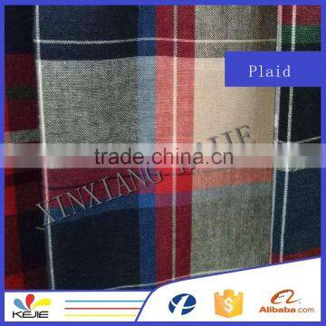 china supplier yarn dyed 100% cotton plaid shirt fabric