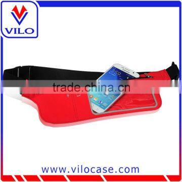 Sports waist bag with pvc touch window