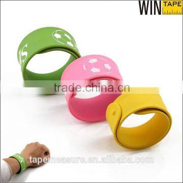 cheapest sports slap bracelet custom made silicone tape measure