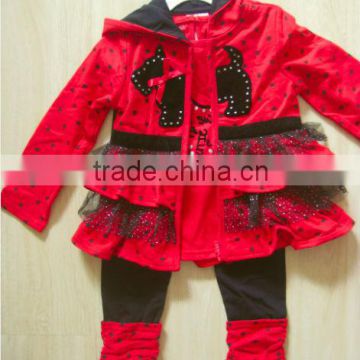 tutu ruffles hoodie jacket kids set clothes girls 3pc set hoodie inner top and pants sets fleece hoodie pants set