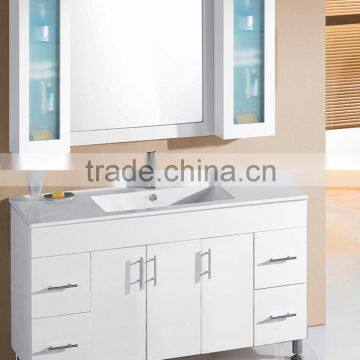 White lacquer modern white freestanding 56 inch bathroom vanity