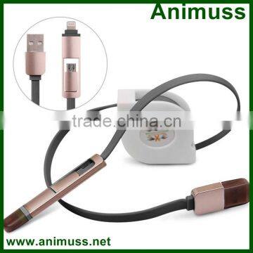 High Quality Fast Charging 2 in 1 USB Extension Micro Data Cable Sync Data Charging Cable photo-2