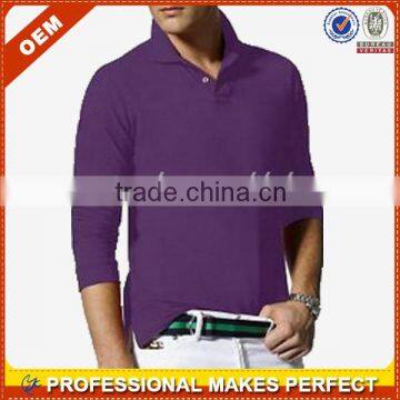 Mens purple long sleeve polo shirt (YCP-A0061)