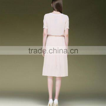 Lady Popular European Style Pleated Women Chiffon Dress OEM ODM Factory Manufacturer Guangzhou