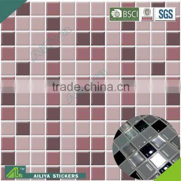 BSCI factory audit eco-friendly UV printing crystal custom epoxy self adhesive mosaic wall tiles