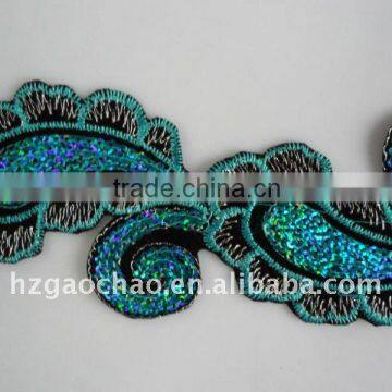 Clouds pattern embroidery lace with clean stickers