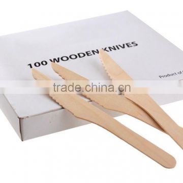 eco-friendly disposable wooden cutlery set in stock