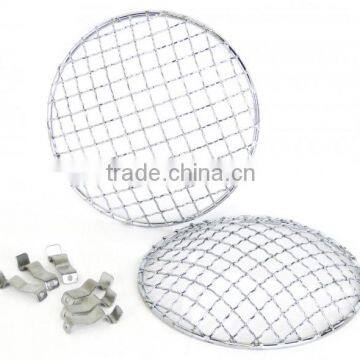 mini moke 7 inch headlight lamp stone guard protector cover stainless mesh pair