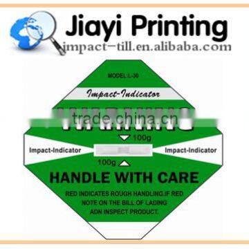 2015 Hot Selling Impact Indicator Sticker Shockwatch Label Damage Control Shock Sensor Shipping Label