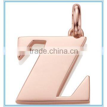 Stainless Steel rose Gold Plated Alphabet Pendant FOR Z Letter Jewelry