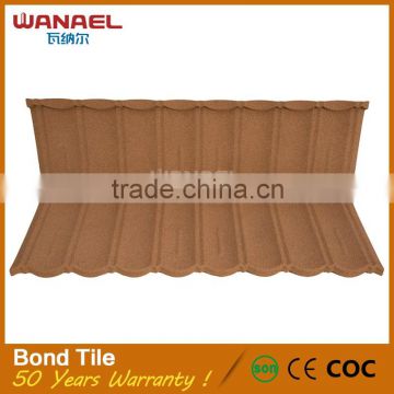 Wanael performance price Shingle stone coated metal roof tile/durable brown tile