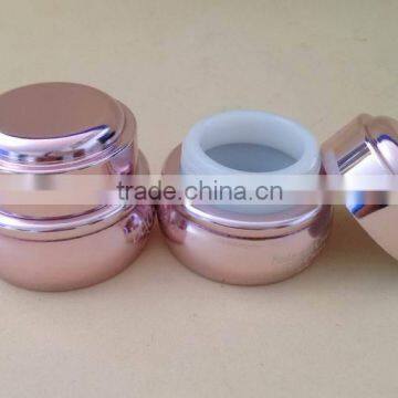 50g gold color ceramic cosmetic bottle, cosmetic acrylic luxury jar, cosmetic compact packaging