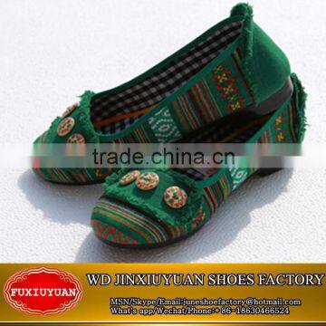 rubber sole lady's canvas pumps shoes