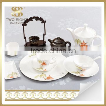 Luxury porcelain 60pcs dinner set, dinner plate decals