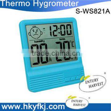 Weather station room thermometer humidity temperature measurements with three colors to choose(S-WS821A)