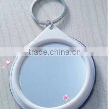 58mm round mirror with keychain