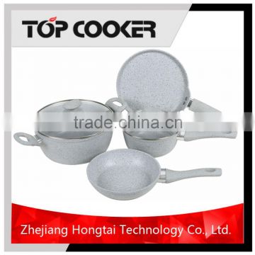 Hot selling 6pcs aluminum non stick marble cookware sets